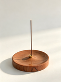 Walnut Marble Incense Holder | Natural Wood-Grain Stone Tray | Warm-Toned Home Decor for Daily Rituals